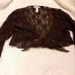 Papillon Blanc brown cropped cardigan